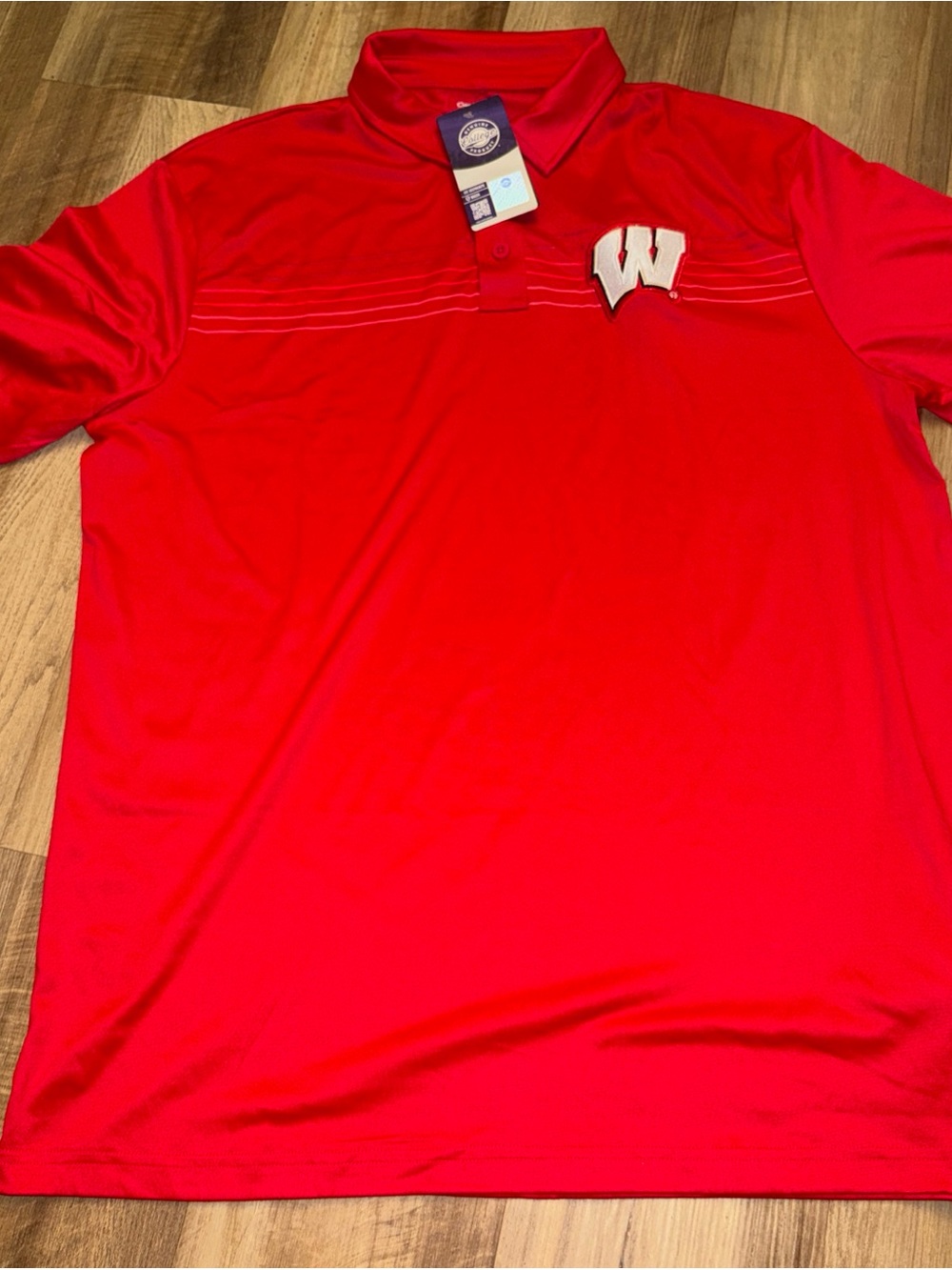 Red Men's Performance Polo with White 'W' Chest Patch
